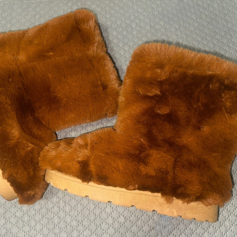 Brown Faux Fur Boots